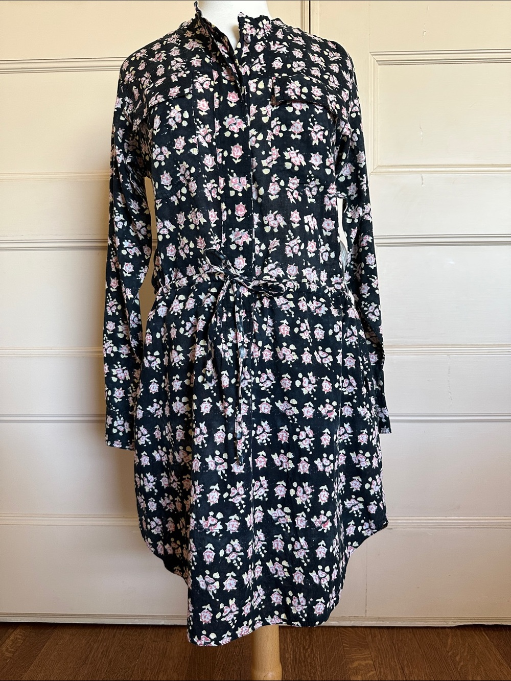 Kerry Cassill Lined Shirt Floral Shirt Dress